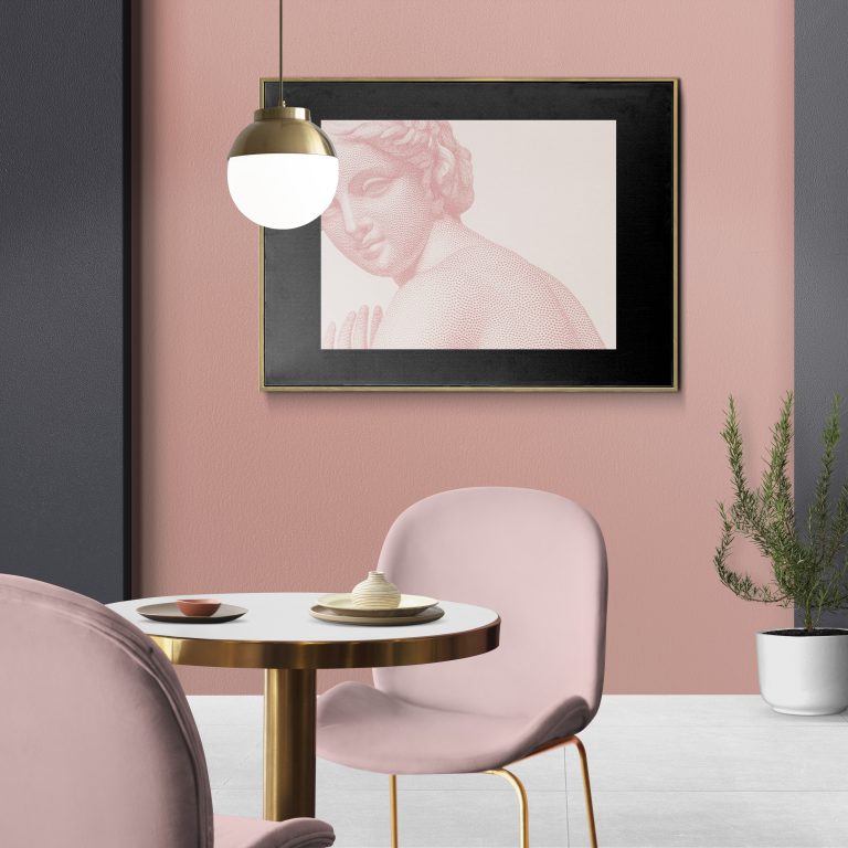 Chic luxury authentic dining room interior design with picture f